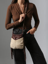 Cross Body Tas Vintage Leder Mila louise Beige vintage 3812TC-vue-porte